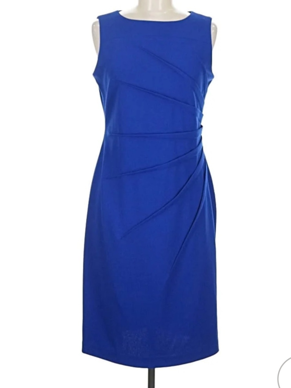 Calvin Klein Cobalt Blue Sleeveless Midi Sheath Dress Size 6